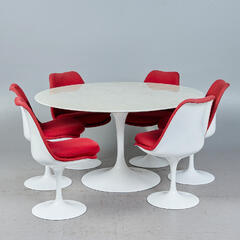 EERO SAARINEN. Knoll International, dining table/table and six ...