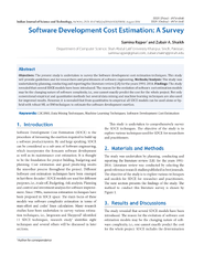 PDF) Software Development Cost Estimation: A Survey