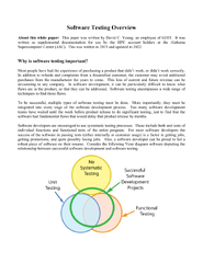 Software Testing Overview