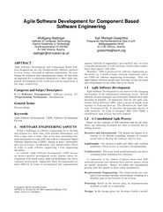 Agile Software Development for Component-Based Software Engineering