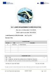 PDF) HELMET: USER REQUIREMENTS SPECIFICATION