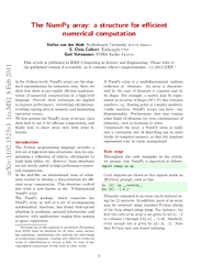 PDF) The NumPy Array: A Structure for Efficient Numerical Computation