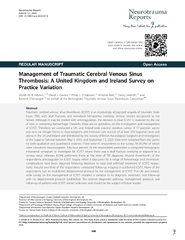 PDF) Management of Traumatic Cerebral Venous Sinus Thrombosis: A ...