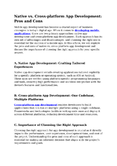 PDF) Native vs. Cross-platform App Development: Pros and Cons A ...