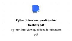 Python%20interview%20questions%20for%20freshers%20pdf%20%7C%20Devfolio