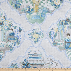 Teahouse Toile Tea Green P Kaufmann