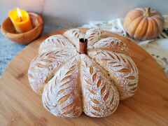 How to Make Pumpkin Shaped Sourdough Bread Loaf ~ stead and Chill