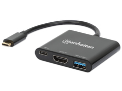 Manhattan USB-C to HDMI 3-in-1 Docking Converter with Power Delivery 130622