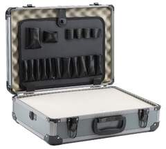 Mastercraft Portable Aluminum Tool Box w/ Strap, Metallic, 18-in ...