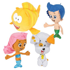 Bubble Guppies Gil, Molly, and Bubble Puppy and Mr Grouper Plush Doll Set (Bubble Guppies Small Plush-ASST)