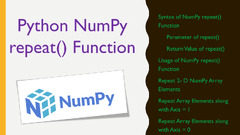 NumPy (NumPy repeat() function)