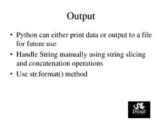 Python's input and output - ppt