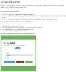 Solved JavaScript project design a to-do-list website using ...