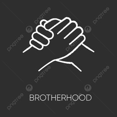 Chalk White Brotherhood Icon On Black Background Symbolizes ...