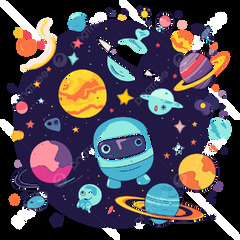 Cosmic Clipart Colorful Cartoon Cartoon Character Of Space ...