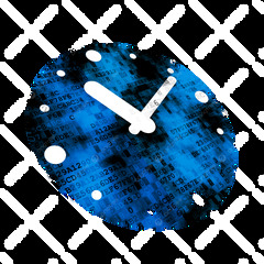 Time Concept Clock On Digital Background Arrow, Time, Present ...