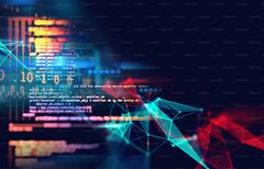 Programming code abstract technology background of software developer and Computer script