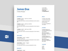 Echo - Professional Word Resume Template (docx) in 2024 ...