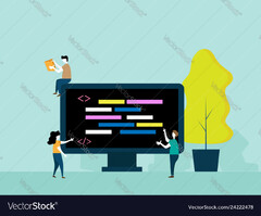 Programming concept people brainstorm for coding Vector