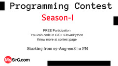 Programming Contest Season-1 -MySirG