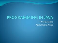 Advanced Programming in Java