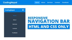 10 Responsive Navigation Bar in HTML CSS & JavaScript