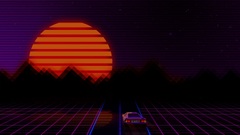 Retrowave City Artistic Car Artwork