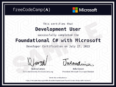 Foundational C# with Microsoft Certification