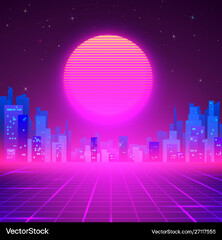 Night City Skyline (Skyline 80s Retro)