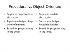 Procedural vs Object Oriented