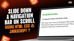 Slide Down a Navigation Bar on Scroll using HTML, CSS and JavaScript