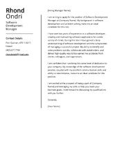 Software Development Manager Cover Letter Examples (Template & 20  ...