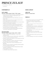 Software Engineer, Stack Resume Samples | Velvet Jobs