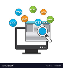 Software programming language icons Royalty Vector