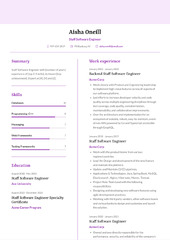 Staff Software Engineer Resume Examples and Templates