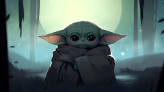 Star Wars Sad Baby Yoda Desktop - Star Wars