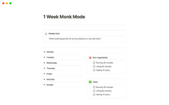 Monk Mode Planner | Notion Template