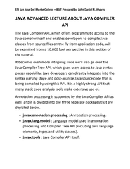 Java Advanced Lecture about Java Compiler API - JAVA ADVANCED LECTURE
