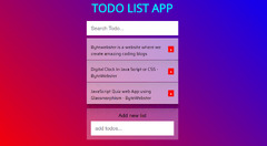 Todo List App Using JavaScript or CSS - ByteWebster