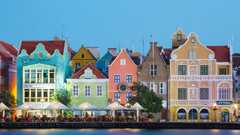 Colorful Houses Of Willemstad Curacao At Night