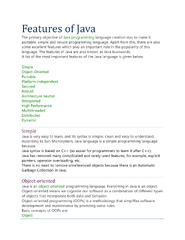 SOLUTION: Features of java - Studypool