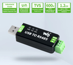 Waveshare Industrial USB to RS485 Converter with Original FT232RL and SP485EEN Embedded Protection Circuits for Industrial Control Equipments and/or (USB to RS485 Converter)