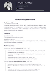 Web Developer Resume - Edit Online & Example | Template.net