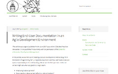 Writing End-User Documentation in an Agile Development Environment ...