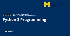 Python 3 Programming Specialization (University of Michigan)