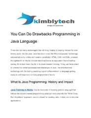 PPT - You Can Do Drawbacks Programming in Java Language PowerPoint ...