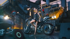 Girl Sitting On Cyber Bike