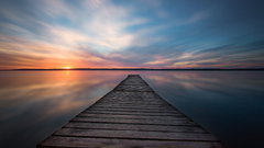 Lake Pier Evening Sunset