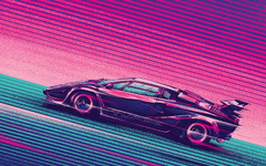 Lamborghini Countach Turbo Retro Artwork