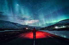 Man Standing Inside Road